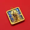 Oito Deidades Guardiãs Clássico do Tibete Exquisitamente Pintado à Mão Colorido Dourado Thangka Zodíaco Buda Amuleto Colar Gahu Caixa Pingente Deslumbrante