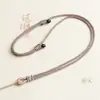 Colar com Cordão para Pingente Ajustável Corda de Seda Dourada Nó de Abacaxi Pingente de Jade Ambarina Corda para Joias Corda para Pendurar no Pescoço DIY
