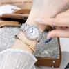 Transmisión en Vivo Popular Douyin Celebridad de Internet Reloj de Mujer Diamante Completo Reloj de Mujer Reloj de Cuarzo Reloj Pulsera Suministro de Envío Directo para Mujeres