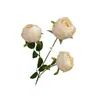 3 rosas de sol artificiales con bordes quemados pintados al óleo, estilo vintage, para sala de estar, mesa de comedor, decoración de fondo de boda y arreglos florales