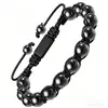 Nuevo Pulsera Europea y Americana de Hematita y Amatista Pulsera Tejida de Piedra Volcánica Doble Fila para Hombres y Mujeres