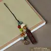 Madera de incienso pintada colgante Firma Ping An accesorios para colgantes cuerda tejida a mano DIY sándalo llavero joyería