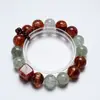 [Luna Creciente] Pulsera de Cristal Verde Natural para el Cabello para Mujer La Más Fácil de Combinar Flor de Flor de Pegamento Rojo Sangre de Buey Pulsera de Moda Venta al por Mayor