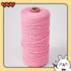 Cuerda de algodón trenzado 3mm 4mm de colores tapiz hecho a mano degradado color sólido cuerda de algodón material para colgante de coche cuerda para tejer diy hilo de algodón