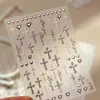 Pegatinas para Uñas Estilo Punk Oscuro de Hierro con Forma de Cruz M-1428 Pegatinas para Uñas Estilo Barroco Retro Cromadas con Forma de Corazón