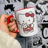 Taza de Cerámica Periférica Culomi Roja Hello Kitty Cumpleaños Linda Taza de Agua