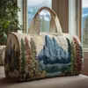 2026 Novo Modelo Transfronteiriço Estilo Pintura a Óleo Série 3 Curta Distância Portátil Acolchoada Bolsa de Viagem Multifuncional Esportiva Fitness