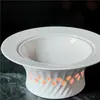 Vajilla de Cerámica en Mesas de Club de Hotel, Tazas de Vejiga de Pez, Tazas de Sopa Calentadas con Velas, Tazas de Mijo y Pepino de Mar, Tazones de Abulón y Pepino de Mar
