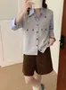 Chaleco Cardigan Tejido Floral Bordado Vintage para Mujer, Corte Holgado, Adecuado para Usar en Capas en Primavera, Otoño e Invierno, Top Chaleco Tejido Artístico