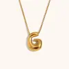 Collar de Diseño de Nicho de Moda Transfronterizo Ins Europeo y Americano Acero Inoxidable Chapado en Oro de 18 Quilates Collar con Letras de Burbuja de Alta Gama para Mujer