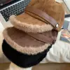 Duas Maneiras de Usar~ Boné de Baseball de Camurça Acolchoado com Pelúcia Chapéu Equestre Ajustável Retrô de Inverno Boné de Baseball