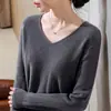 Nuevo suéter de otoño e invierno 2026 para mujer, jersey de otoño e invierno, prenda base de punto de manga larga con cuello en V ajustado