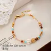 Conjunto de Joyería de Diseño de Nicho Color Café Circonia Turquesa Azul Perlas de Pino Blanco Calabaza Conjunto de Collar y Pulsera de Perlas de Agua Dulce