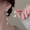 Pendientes de Mariposa con Borlas Largas de Hada para Mujer Moda Francesa de Lujo Ligero Nicho Versátiles Pendientes de Temperamento