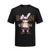 Camiseta de manga corta para hombre con estampado de diamantes de imitación de conejo maduro estable para hombre de verano de media manga de algodón mercerizado Ice Silk de alta calidad de gran tamaño
