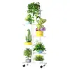 Estante de Flores Estante de Armazenamento Chão de Varanda Sala de Estar Prateleira de Ferro Prateleira para Vasos de Rabanete Verde Estante Multi-Camadas para Bonsai Removível