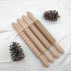 Rodillo de Madera Maciza con Roscas Varilla Espiral Superficie Dentada de Haya Palo de Madera Rodillo de Horneado Palo de Madera Palo de Masa Frita Impresión Estampado
