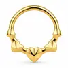 Anillo nasal cerrado sin costuras de aleación de titanio G23 con incrustaciones de circonita Zhenping, aro para tabique nasal y hueso de la oreja, joyería nasal finamente tallada F136