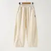 Pantalones para niñas para otoño, pantalones curvos elegantes con forro polar para niños, pantalones casuales holgados estilo coreano para niños mayores, ropa para niños