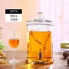 Contenedor de vidrio sin plomo engrosado de 5 kg para elaboración de vino con grifo, botella de ginseng, tarro de vino para uso doméstico
