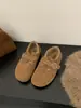 Novo Estilo de Inverno Birkenstock de Veludo com Solado Macio para Mulheres, Birkenstock Preguiçoso com Solado Plano, Sapatos Retro Feijão, Sapatos Quentes de Algodão