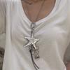 Colar com Pingente Estrela Estrela-do-mar Flor Estilo Minimalista Doce Cool Coreano Nicho Subcultura Versátil Corrente Longa