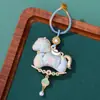 Dinastía Song Brocado Moneda de Cobre Caballo Hebilla de Anillo Encanto para Bolso DIY Año del Caballo Llavero Colgante Colgante Pequeño Terminado Venta al por Mayor en Stock