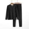 Conjunto de Ropa Interior Térmica para Hombre y Mujer con Lana de Seda y Terciopelo, Protección de Hombro Cepillada de Doble Cara, Ropa y Pantalones de Otoño Calentados