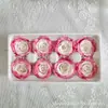 Flores Preservadas 4-5cm Rosas de Gradiente Colorido Caja de Dos Tonos Flores Personalizadas al por Mayor Deslumbrantes