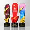 Troféu de Cristal Colorido Criativo Resina Personalizada Atmosfera de Alto Padrão Medalha de Funcionário Destaque para Reunião Anual da Empresa Ornamentos