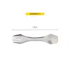 Cuchara y Tenedor Doble Propósito Snow Rock de Titanio Puro para Picnic al Aire Libre y Camping, Cubiertos Multifuncionales Portátiles