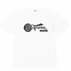 Camiseta de Algodón Puro de Estilo Europeo Transfronterizo, Tendencia Original 24Ss, Camiseta de Manga Corta con Estampado de Letras y Pintura en Spray Graffiti