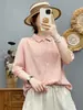 Camisa de Algodón Burbuja de Manga Media para Mujer, Estilo Delgado de Verano, Pedido de Exportación Japonés, Fresca y Transpirable, Corte Holgado, Top Adelgazante de Media Manga