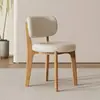Cadeira de jantar em madeira maciça, simples e moderna, cadeira popular online para restaurante com encosto, uso doméstico, cadeira de jantar vintage minimalista de luxo leve na cor creme