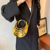 Bolsa de Luna Creciente Dorada Acrílica con Forma de Huevo Bolso de Banquete Caja de Clip de Luna Creciente Bolso de Mano Bolso Cruzado Lujo