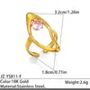 Anillo de Acero Inoxidable con Circonita Transfronterizo, Diseño de Nicho, Sensación de Alta Gama, Anillo de Lujo Ligero, Forma Irregular, Joyería que no se decolora