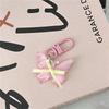 Llavero de lazo de gelatina de color transparente colgante fresco deseo puro viento corazón de chica dulce belleza pareja novias accesorios de mochila
