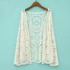 Cardigan de Renda Roupa de Fora Roupa de Proteção Solar Feminino Verão Xale Fino Top Crochê Blusa Vazada Manga Longa Camisa de Ar Condicionado Algodão