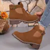 Botas de Moda, Liberando el Encanto Femenino, ¡No Te las Pierdas! Botas Cortas de Moda de Tela Ante de Vaca (Cuero Nobuck
