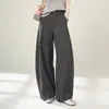 Pantalones de pierna ancha para mujer, sencillos y elegantes, nuevo modelo otoño e invierno 2026, de cintura alta, adelgazantes, corte curvo, corte holgado, largos hasta el suelo, casuales