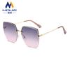 Nuevas Gafas de Sol Irregulares de Montura Grande de Nailon Gafas de Sol con Visera de Borde Cortado Sin Montura para Conductor de Mujer Anti-UV