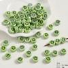 Cuentas de cerámica verde fresco flor linda encantadoras cuentas sueltas accesorios para pulsera de cuentas hechas a mano diy bolsa