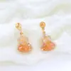 Aretes de Perla de Calabaza con Hielo Triturado Brillante Accesorios 2026 Moda Commute Aretes de Temperamento Lujo Ligero Sensación de Alta Gama Adornos para Orejas para Mujeres