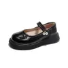 Elegantes zapatos de cuero de primavera y otoño para niñas, modelo nuevo para niños, estilo princesa, zapatos negros de suela blanda para actuaciones estudiantiles de niñas pequeñas