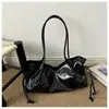 Moda de Viaje Estilo Coreano 2026 Nueva Bolsa de Hombro Grande de Lona Plegada con Cordón Casual Simple Elegante