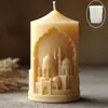 Vela de Coluna de Alívio da Igreja Molde de Silicone Espiral Cônica Casa Velas Ornamento Decoração