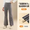 Pantalones Acampanados Cálidos para Niñas 92% Algodón Pantalones de Microcampana de Cintura Alta con Forro Polar para Niños Pequeños y Mayores Capa Base o Ropa Exterior Pantalones Largos