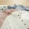 Colección Primavera 2026: Estilo Artístico con Bordado de Corazón en las Mangas, Cardigan de Gasa de Doble Capa para Mujer Camisa de Manga Larga Venta al por Mayor