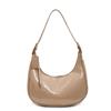 Nova Bolsa de Axila Simples Estilo Hong Kong Atacado Couro Envernizado High-end Moda Versátil Personalidade Nicho Bolsa de Ombro para o Dia a Dia