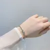 Pulseira Redonda Chuva de Meteoros Banhada a Prata para Mulheres, Pulseira Minimalista de Joias Prateadas, Presente para Namorada, Atacado